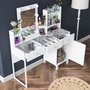 Hanah Home Mesa de Maquillaje Blanca con 9 Focos